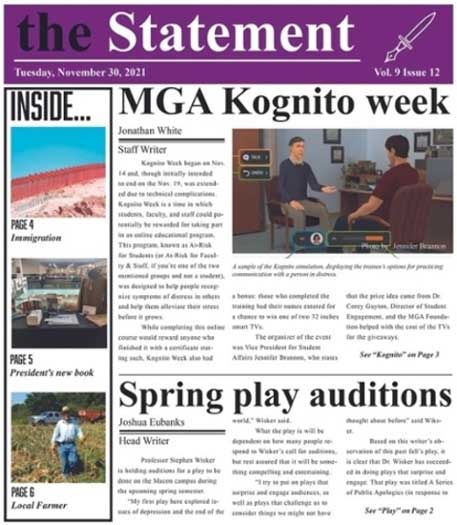 The Statement Vol. 9 Issue 12 front page.